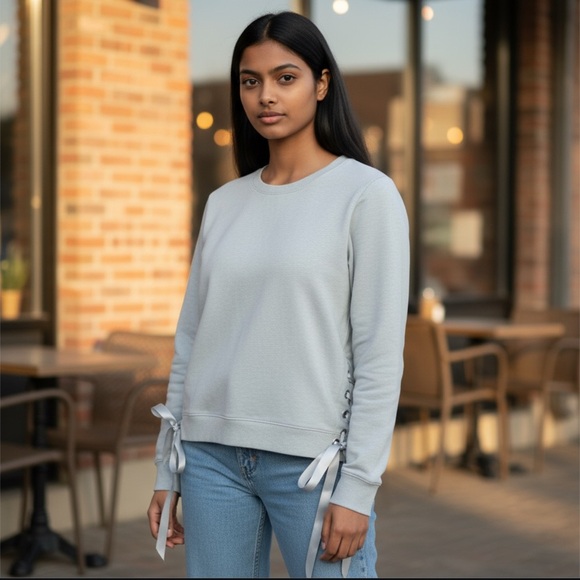 Juicy Couture Gray Lace-Up Sweatshirt - Picture 2 of 12